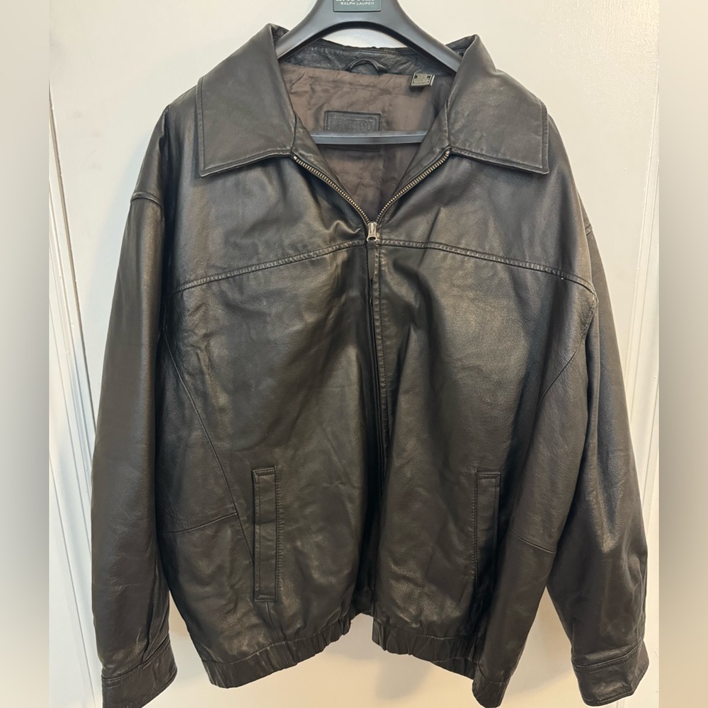 Harbor Bay HB Genuine Leather Jacket Size 3X Big Some Wear